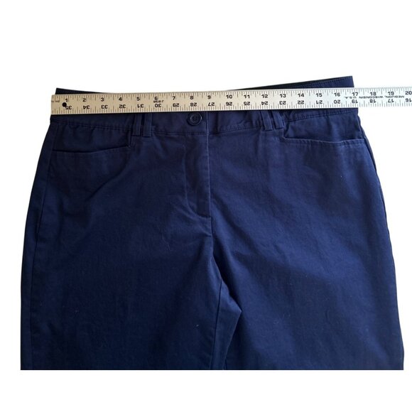 Coral Bay Petite 12P Navy Blue Capri Pants With Stretch Waistband Everyday Capri - Picture 4 of 6